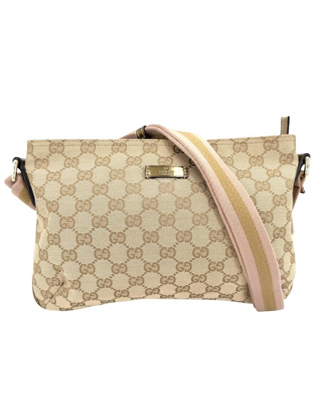 Gucci Web Strap Messenger Bag Gg Canvas #342198G80B